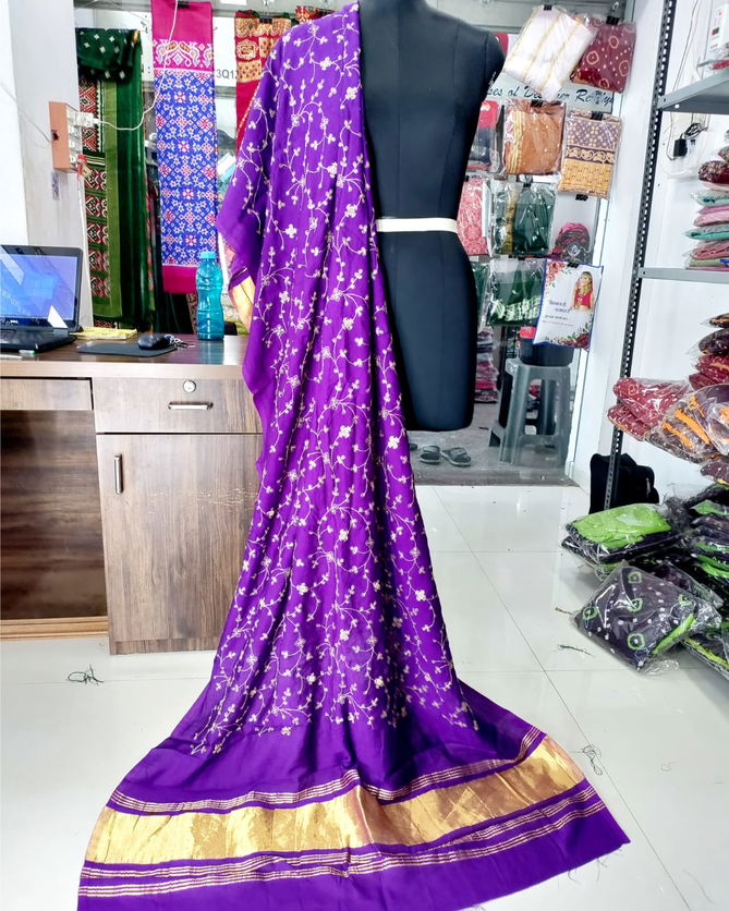 Lagadi Patta Work Chandery Silk Designer Dupatta Wholesale Online